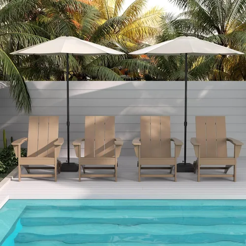 Vista 46 de WestinTrends Ashore Modern - Silla plegable Adirondack para exteriores (juego de 2), color negro