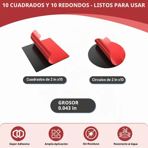 Vista 2 de Cinta adhesiva de doble cara 3M, 20 piezas de cinta de espuma de montaje resistente, cuadrados y puntos adhesivos VHB 5952 - 2 pulgadas