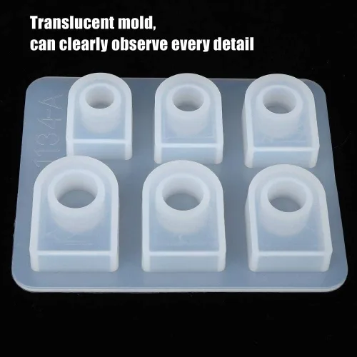 Vista 4 de Anillo de silicona para resina translúcida molde de resina para hacer joyas, herramienta de bricolaje, kit de moldes de joyería hecho a mano