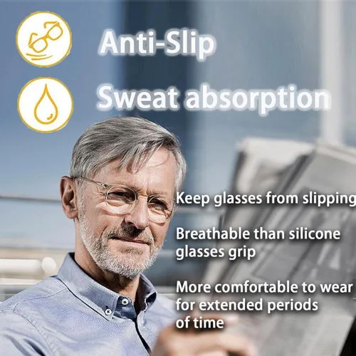 Vista 5 de Gafas antideslizantes con almohadilla de tela de algodón, 3 pares con 1 paquete de paños de limpieza de microfibra