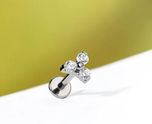 Vista 4 de Mooncrush Jewelry 16G G23 Solid Titanium Cartilage Earring Stud Internally Threaded Medusa Lip Ring Flat Back Tragus Helix Piercing Jewerly Surgical