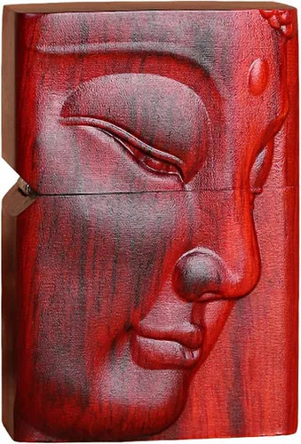 Vista 26 de Carcasa exterior de palisandro Huanghuali natural tallado para módulo Zippo (1000 brazos Avalokiteshvara de la diosa 3#)