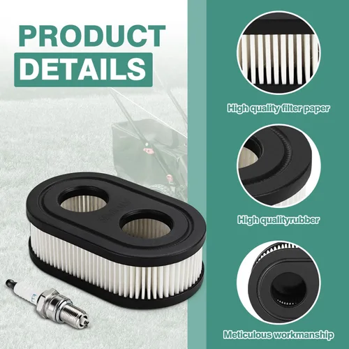 Vista 7 de 593260 Bujía de filtro de aire compatible con Troy-Bilt TB110 TB115 TB200 TB230 TB330 TB370 Filtro de aire para cortacésped 798452 334404、4247 5432K