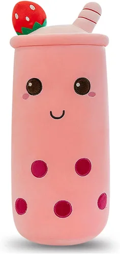 Vista 9 de Rexinc - Lindos peluches Boba, peluche Boba de felpa larga, almohada de peluche de burbujas de té, animal de peluche para regalo para niños