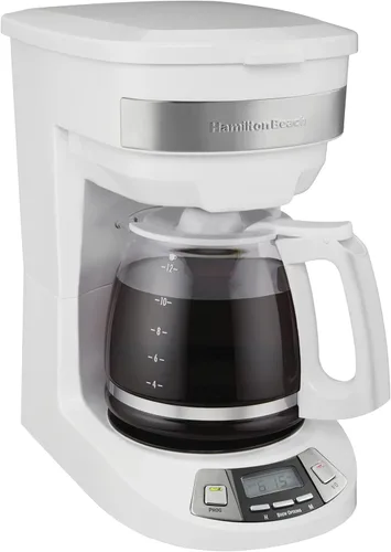 Vista 12 de Hamilton Beach Cafetera de goteo programable de 12 tazas con 3 opciones de preparación, jarra de vidrio, pausa y vierte automáticamente, acero