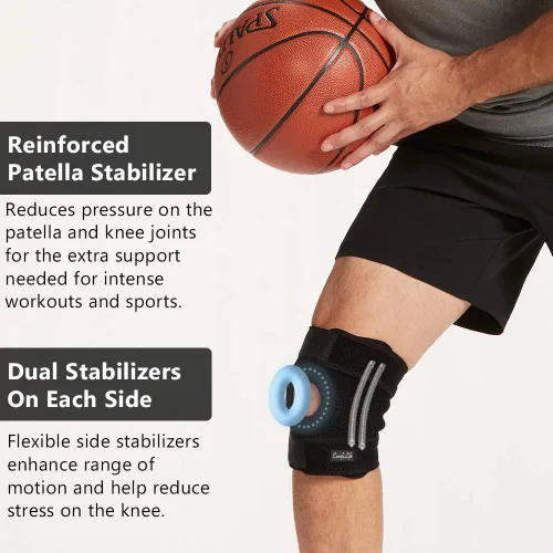 Vista 3 de ComfiLife Rodillera para aliviar el dolor de rodilla – Rodillera de neopreno para entrenar, correr, recuperación de lesiones – Estabilizadores