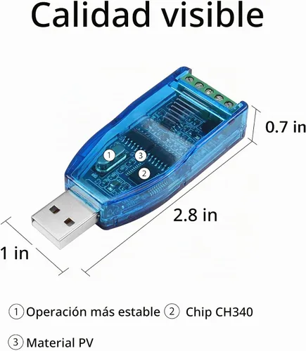 Vista 6 de YACSEJAO USB a RS485 RS232 Convertidor USB 2.0 a RS-485 RS-232 Adaptador de puerto serie con chip CH340 para Windows 11 10 8 7 XP Mac