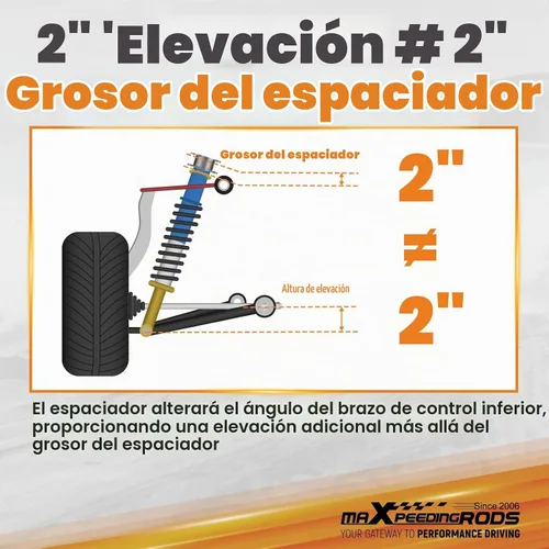 Vista 4 de maXpeedingrods Kit de elevación de 2 pulgadas para Jeep Grand Cherokee WK Commander XK 2006-2010, kit de separador de elevación de suspensión