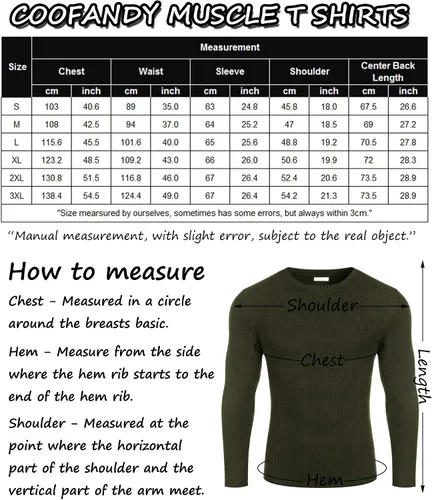 Vista 6 de COOFANDY Paquete de 2 camisetas musculares para hombre, elásticas, de manga larga, para gimnasio, entrenamiento, fisicoculturismo, camisetas