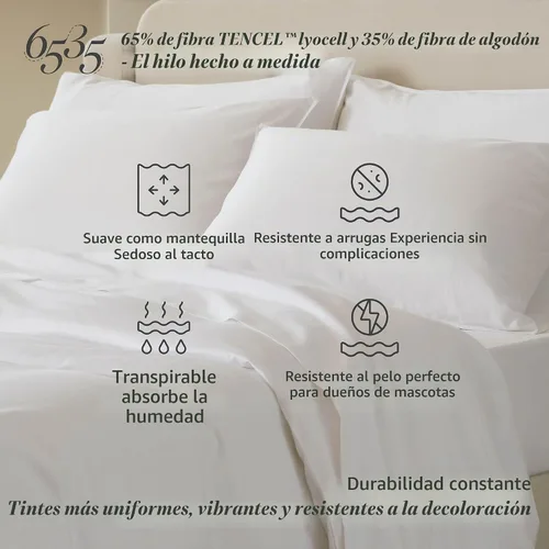 Vista 2 de Funda de edredón de algodón Tencel de doble puntada, funda de edredón tamaño Queen, juego de ropa de cama de lujo y suave de eucalipto lyocell