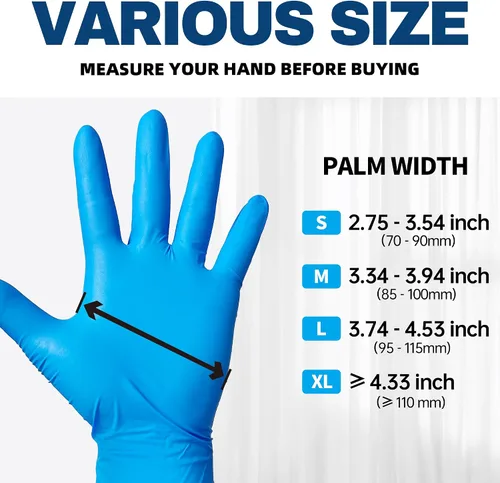 Vista 7 de Beastek Medical Nitrile Exam Gloves, 4.0 Mil, 1000 Pcs Powder-Free Latex-Free Non-Sterile Food Safe Disposable Glove, Blue