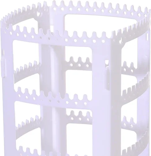Vista 5 de Sooyee Organizador de pendientes blanco, soporte giratorio de 360 aretes, estante de joyería de 4 niveles, soporte clásico, 156 agujeros y 160