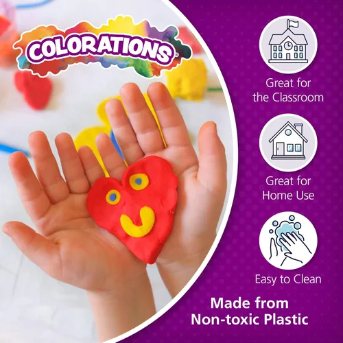 Vista 5 de Colorations Juego de sellos de masa del alfabeto, letras minúsculas, 26 sellos de letras para niños pequeños y niños en edad preescolar, aprender