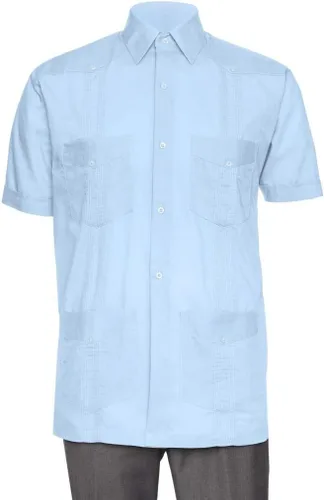 Vista 11 de Camisa Guayabera de manga corta - para hombre con aspecto de lino cubano