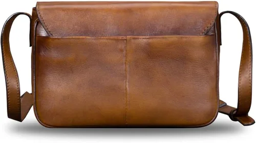 Vista 3 de Bolsos cruzados de cuero genuino para mujer hechos a mano bolsos vintage