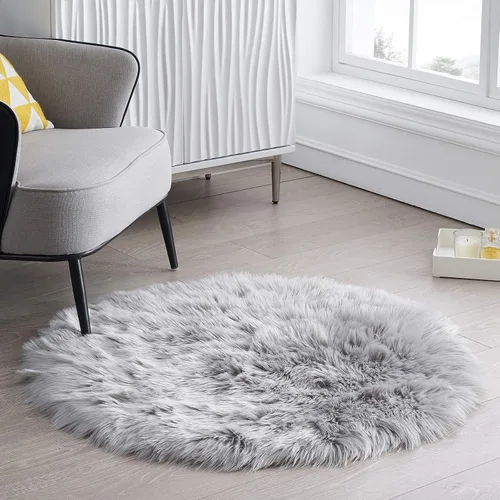 Vista 16 de Ciicool Alfombras de Piel de Oveja Sintética Suaves Alfombra de Piel Sintética Suave Beige Alfombra Esponjosa Funda para Silla y Sofá Alfombra
