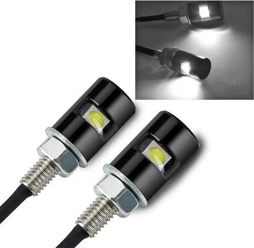 Vista 8 de RUPSE 2 piezas de luz para matrícula, bombilla LED impermeable de 12V, lámpara de tornillo y perno para etiqueta de licencia para automóvil Azul