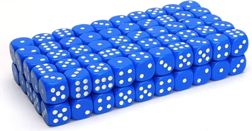 Vista 2 de WE Games - Juego de dados azules a granel, paquete de 100 dados redondeados de 6 caras de 0.63 pulgadas para juegos de dados, noches de casino y más
