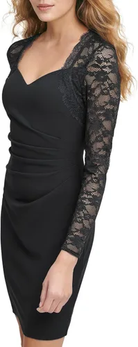 Vista 2 de GUESS Vestido de encaje con manga tres cuartos para mujer