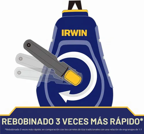 Vista 6 de IRWIN Tools STRAIT-LINE - Carrete de tiza compacto, con tiza azul, 30 pies (IWHT48440BC)