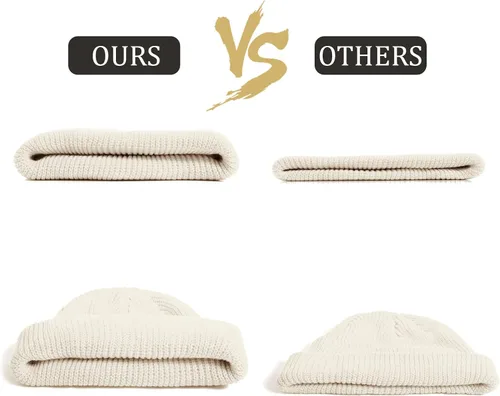 Vista 7 de Gorro de pescador unisex con borde enrollable, 4 piezas