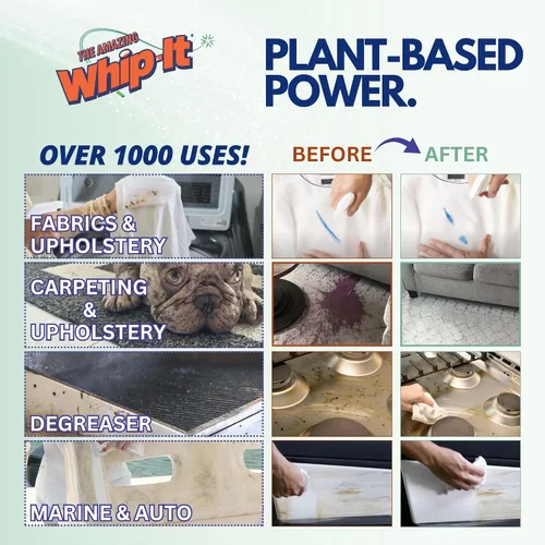 Vista 3 de Concentrado Limpiador Whip It, Quitamanchas Multiusos, Limpiador a Base de Enzimas Vegetales, Limpieza de Comida, Grasa, Café, Vino, Manchas