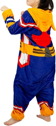 Vista 4 de Kuberas My Hero Academia All Might Pajamas Anime Jumpsuit Zipper Footed Cosplay Costume Unisex