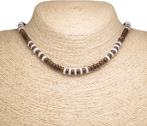 Vista 29 de BlueRica Collar de cuentas de concha de coco y puka (18")