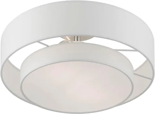 Vista 6 de Livex Iluminación, 47153-91, Meridian, Semi-Flush, Níquel Cepillado