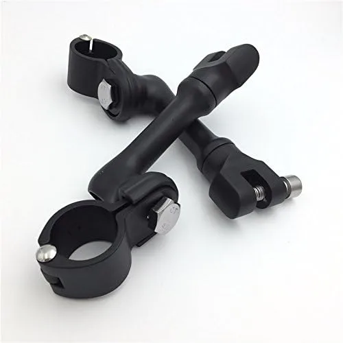 Vista 7 de XKMT-Kit de montaje de clavijas de carretera ajustables en ángulo largo negro compatible con bicicleta con tubo de marco de protector de motor