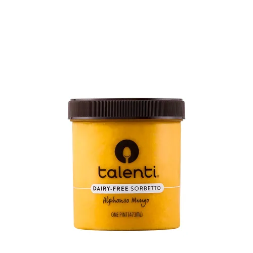 Vista 4 de Talenti Sorbetto para una deliciosa alternativa de helado sin lácteos Mango Alphonso hecho con ingredientes sin OMG, 1 pinta