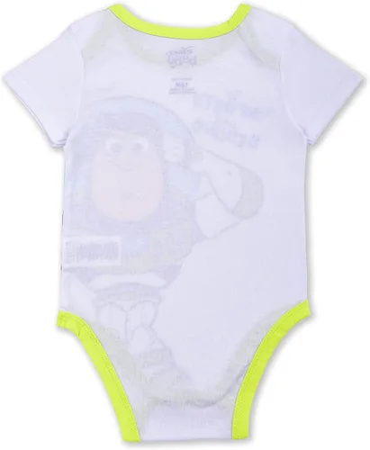 Vista 5 de Disney Toy Story Boys Woody Buzz Lightyear y Rex - Paquete de 3 enterizos para recién nacidos y bebés color amarilloverdeblanco