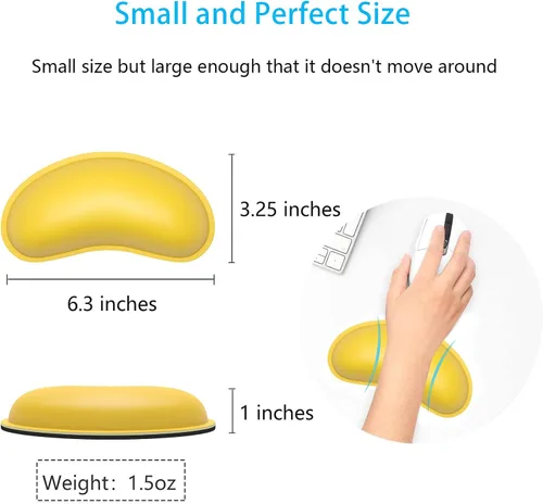 Vista 6 de Dapesuom Reposamuñecas para ratón, soporte ergonómico de espuma viscoelástica para muñeca de ratón, almohadilla de descanso para mano de cuero tipo