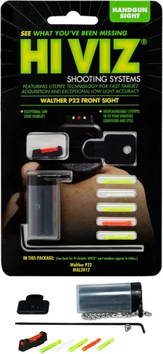 Vista 6 de HIVIZ Walther P22 Frnt Sight Intrchg, Verde, Blanco, Rojo