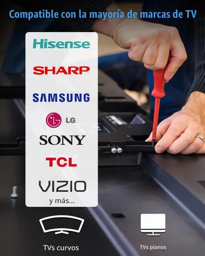 Vista 4 de Kit de herramientas universal ELIVED para montaje de TV con caja, incluye tornillos M4, M5, M6, M8, arandelas, espaciadores, tornillos de repuesto