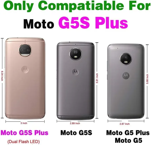 Vista 2 de Funda de teléfono para Motorola Moto G5S Plus con protector de pantalla de vidrio templado, accesorios para celdas, delgada, resistente, cuerpo