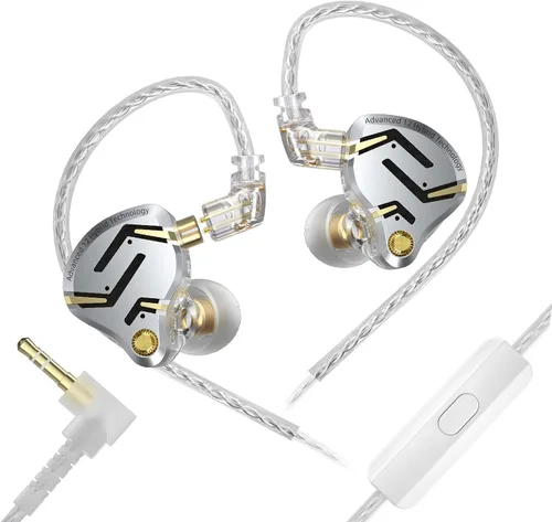 Vista 10 de KZ ZS12 PRO 2 - Auriculares in-ear con monitor de oído, auriculares híbridos para juegos 1DD+5BA, auriculares con cable transparente, auriculares
