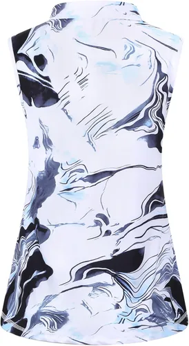 Vista 3 de Viracy Camiseta sin mangas con cremallera para mujer, de secado rápido, para entrenamiento de golf