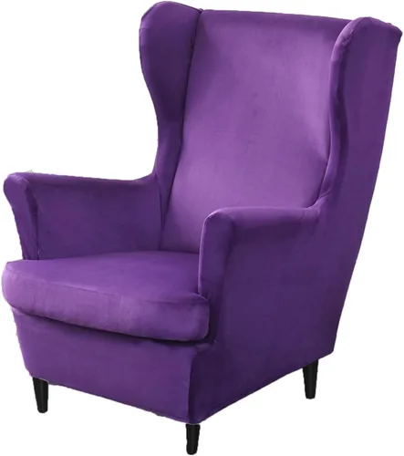 Vista 33 de GULI Wingback - Funda para silla de 2 piezas, fundas para silla de sillón, fundas de elastano para sofá, protector de muebles, lavable a máquina