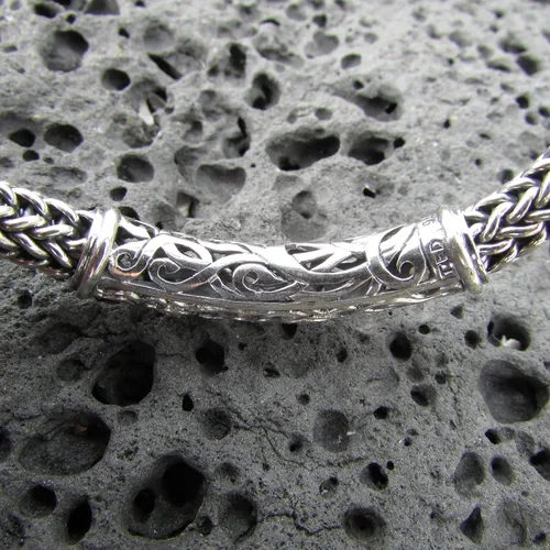 Vista 9 de Pulsera Turtle Manta Ray. Plata de Ley. Peridoto. 7 pulgadas.