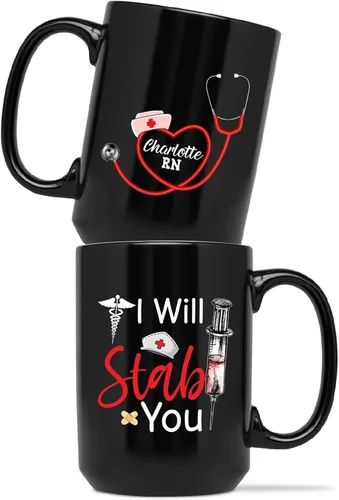 Vista 15 de Taza personalizada con texto en inglés «A Truly Great Nurse Is Hard To Find Difficult To Part With And Impossible to Forget », taza de café Taza