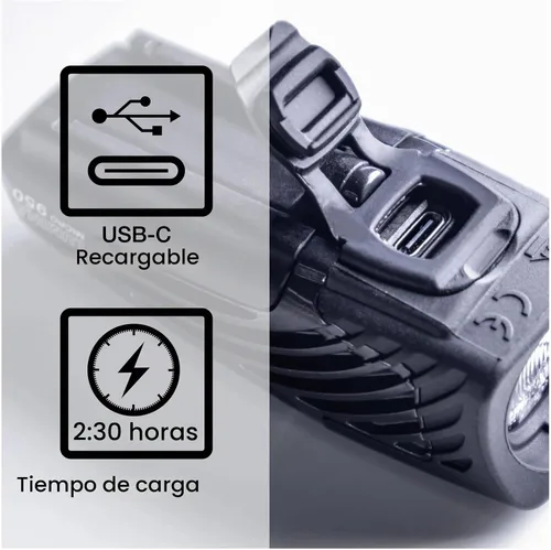 Vista 7 de NiteRider Lumina Micro - Luz delantera recargable USB-C de 950 lúmenes – 5 modos de luz LED compacta, IP64 impermeable para ciclismo de carretera