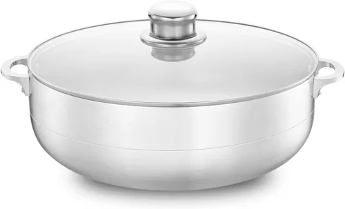 Vista 10 de Alpine Cuisine - Caldero de cocina de aluminio antiadherente de 3.5qt con tapa de vidrio ventilada y asas