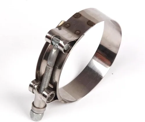 Vista 4 de 2 piezas de abrazaderas de acero inoxidable con perno en T de 1 pulgada (32 mm - 37 mm) para entrada turbo de intercooler