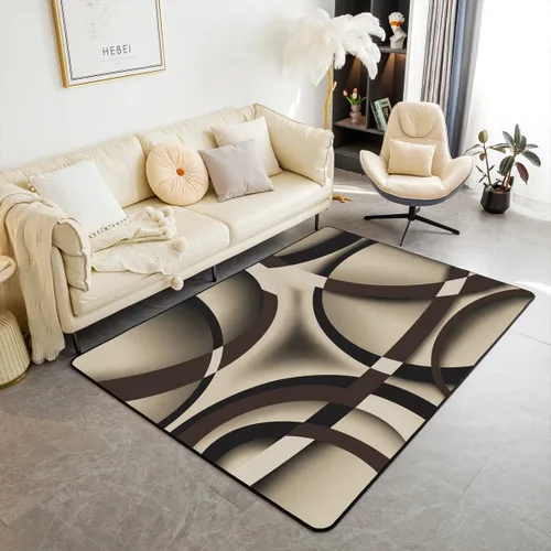 Vista 41 de Alfombra de área en espiral colorida de 3 x 5 pies, abstracta y moderna geométrica, decoración de remolinos, antideslizante, para hombres, mujeres