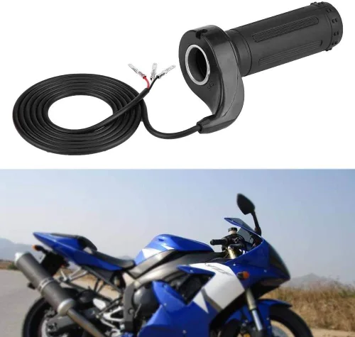 Vista 4 de Empuñadura del acelerador, acelerador universal de velocidad de giro con conexión de 3 cables para scooter eléctrico, bicicleta, bicicleta