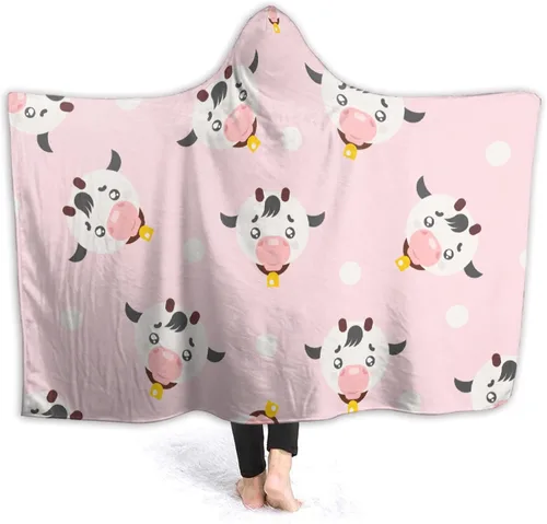 Vista 7 de ARAHANT Manta con capucha de cerdo de dibujos animados, bonita manta con capucha de animales, buen regalo para niños, tamaño pequeño de 40 x 50