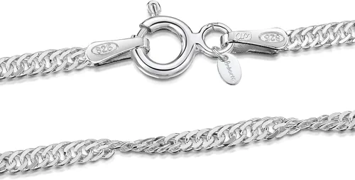 Vista 7 de Amberta Collar de cadena de plata de ley 925 para niños (14 pulgadas - 4 a 12 años)