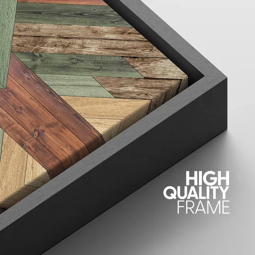 Vista 4 de IDEA4WALL Lienzo enmarcado para pared, decoración occidental, collage de polígonos de diamantes, paneles geométricos abstractos de madera, arte