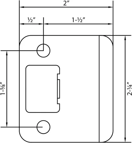 Vista 3 de Placa de impacto de esquina redonda con reborde extendido, 2-1/4" x 1-1/2", (2" de longitud total), latón antiguo de Stone Harbor Hardware